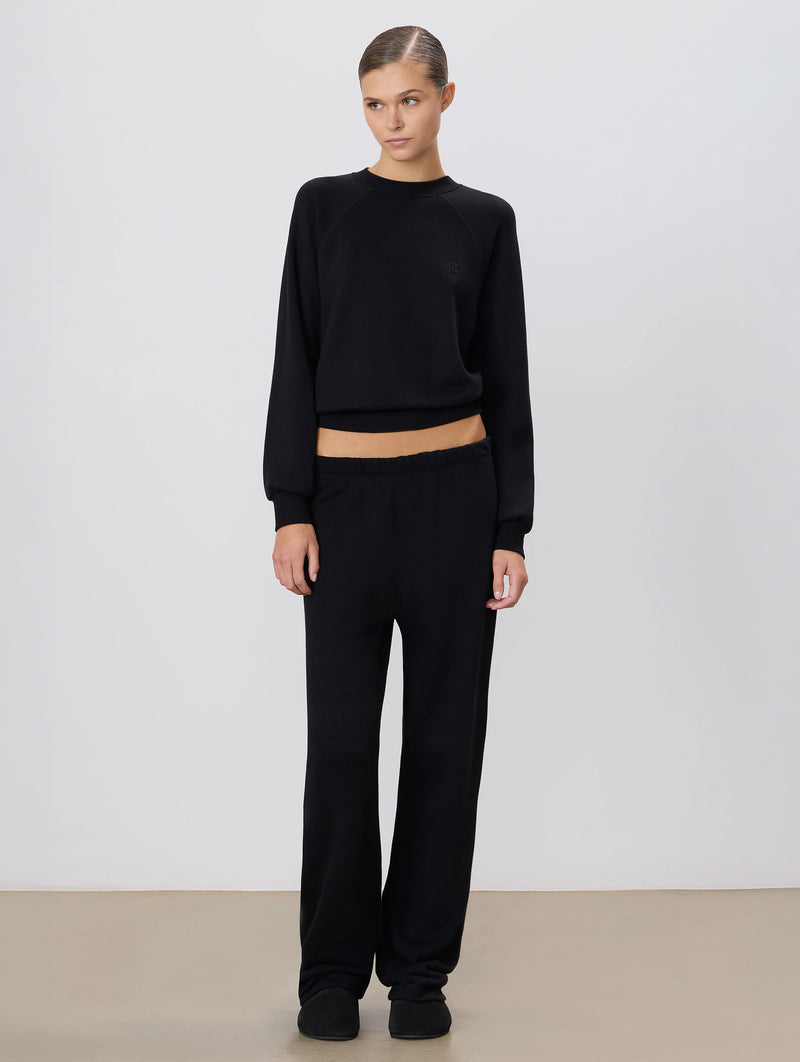 Straight Leg Sweatpant in Black