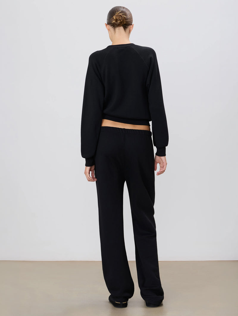 Straight Leg Sweatpant in Black