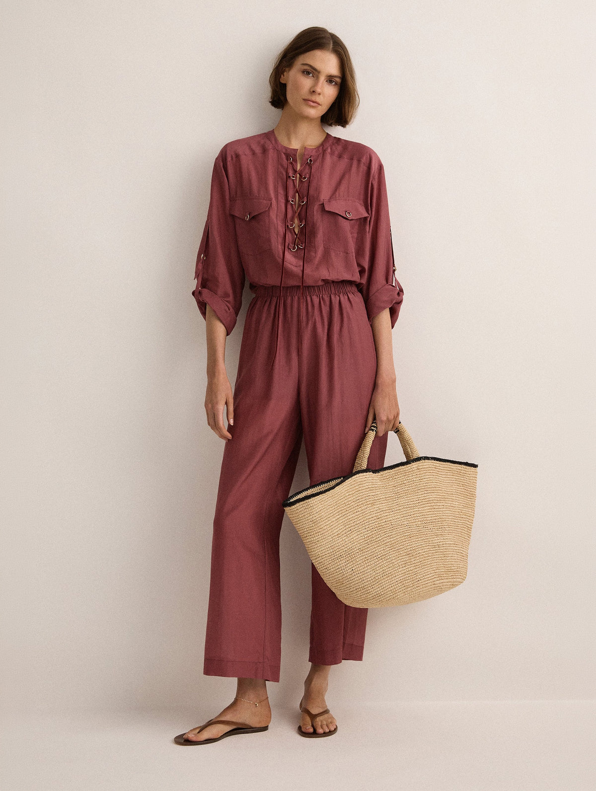 Straight Pant in Plum