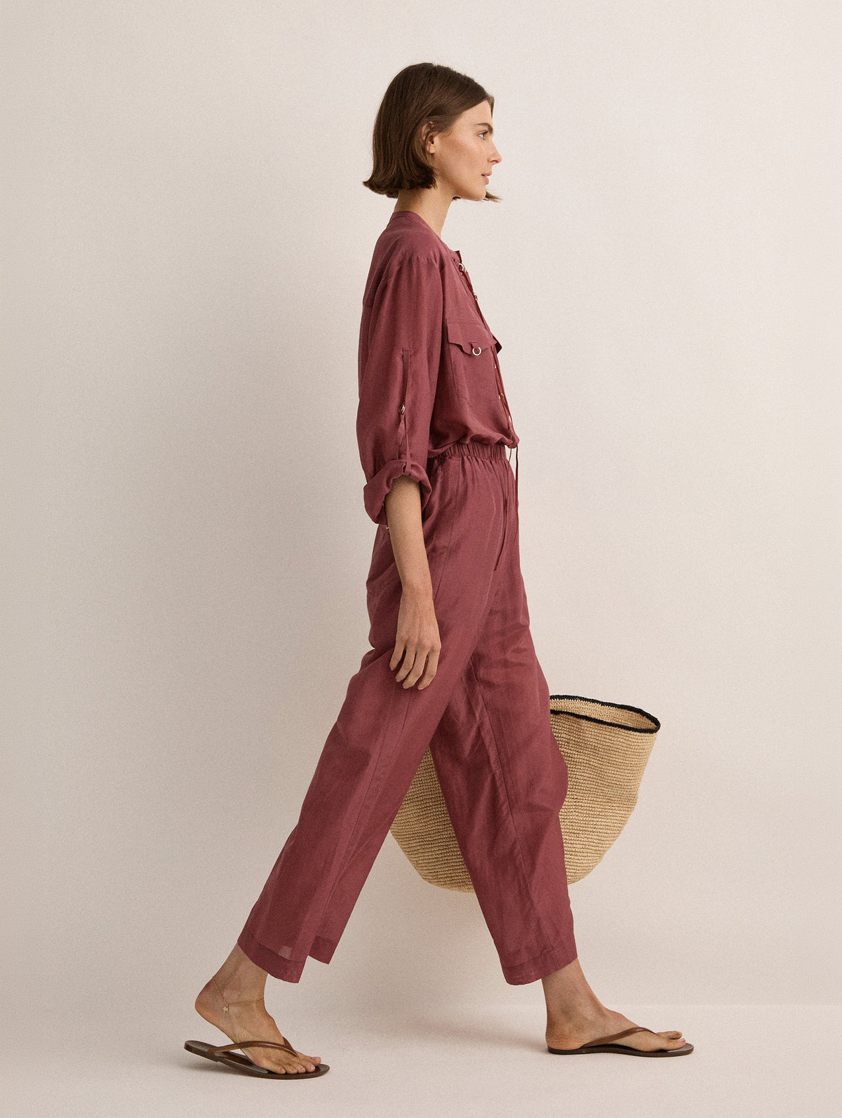 Straight Pant in Plum