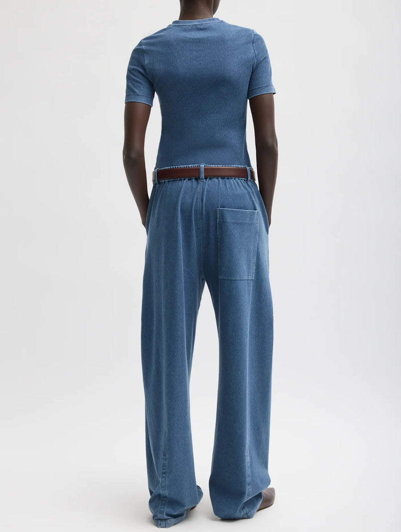 Stretch Denim Baby Tee in Classic Wash