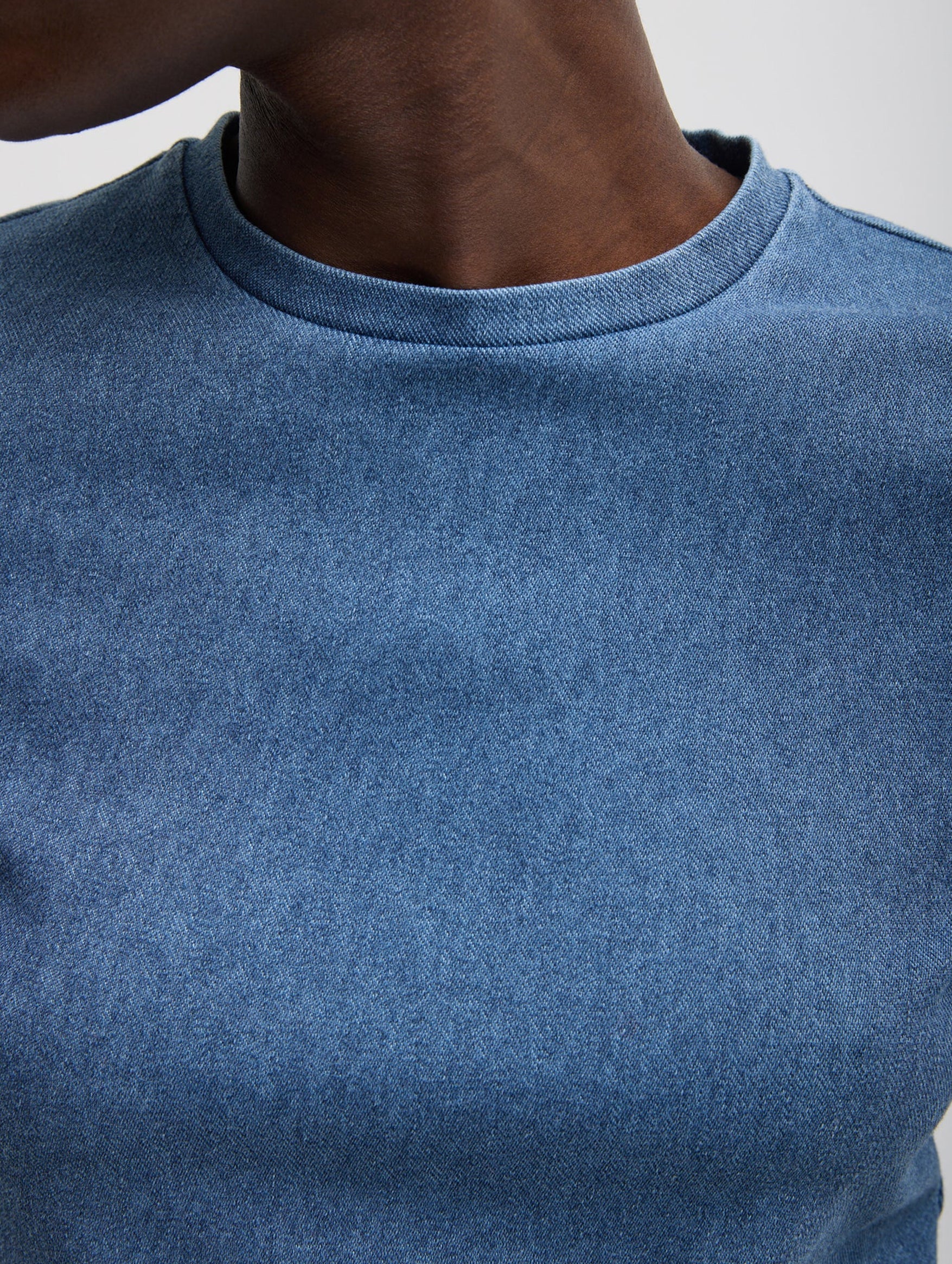 Stretch Denim Baby Tee in Classic Wash