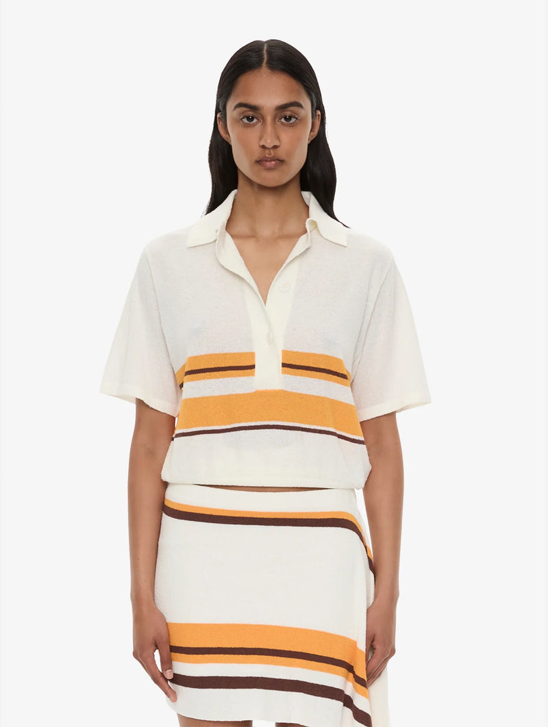 Stripe Knit Clean Polo in Solaris Stripe