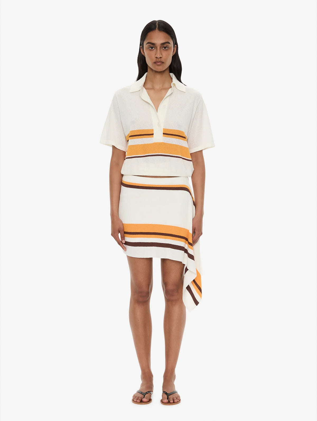 Stripe Knit Clean Polo in Solaris Stripe