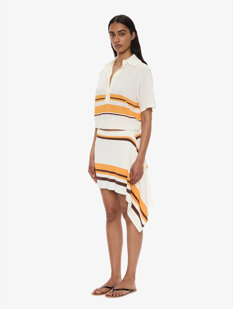 Stripe Knit Clean Polo in Solaris Stripe