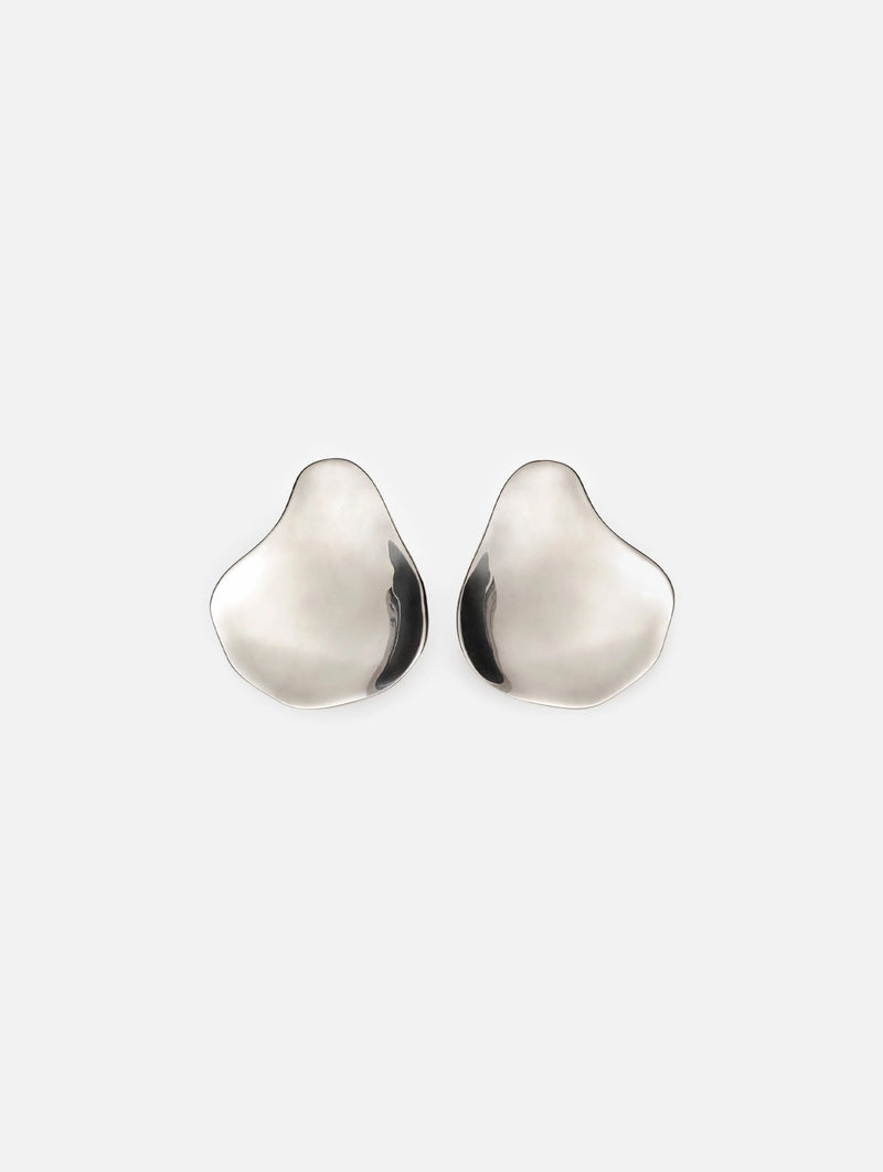 Stud Earrings in Rhodium Silver