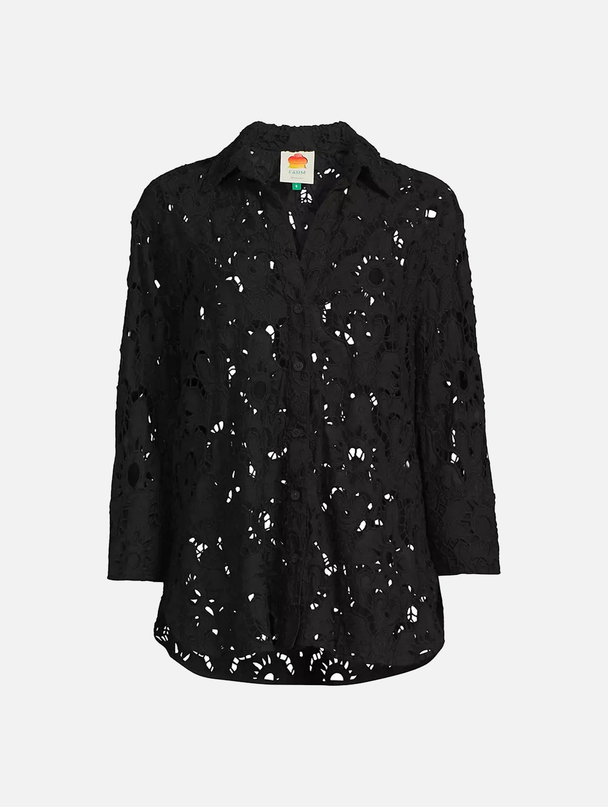 Sun Eyelet Shirt in Black