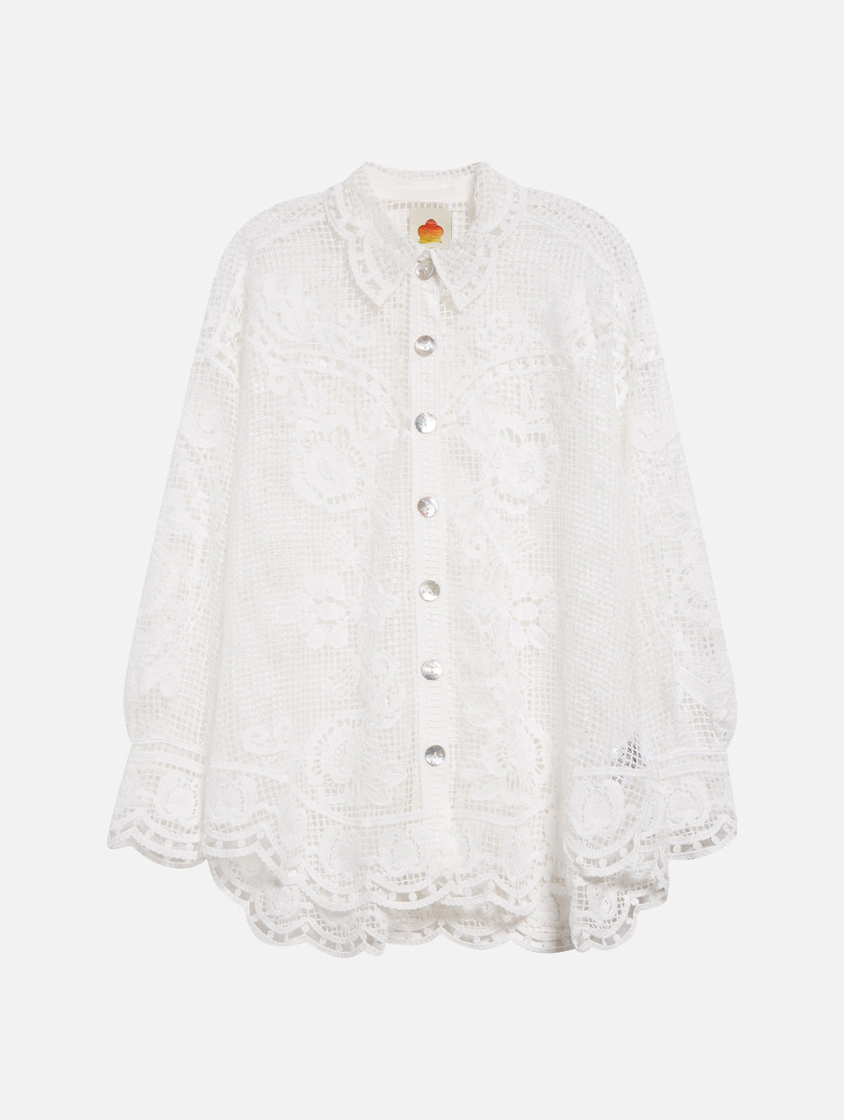 Swan Lake Guipure Shirt in Off-White