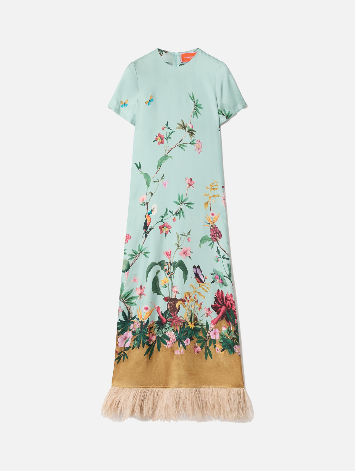 Swing Dress with Feathers in Zooflora