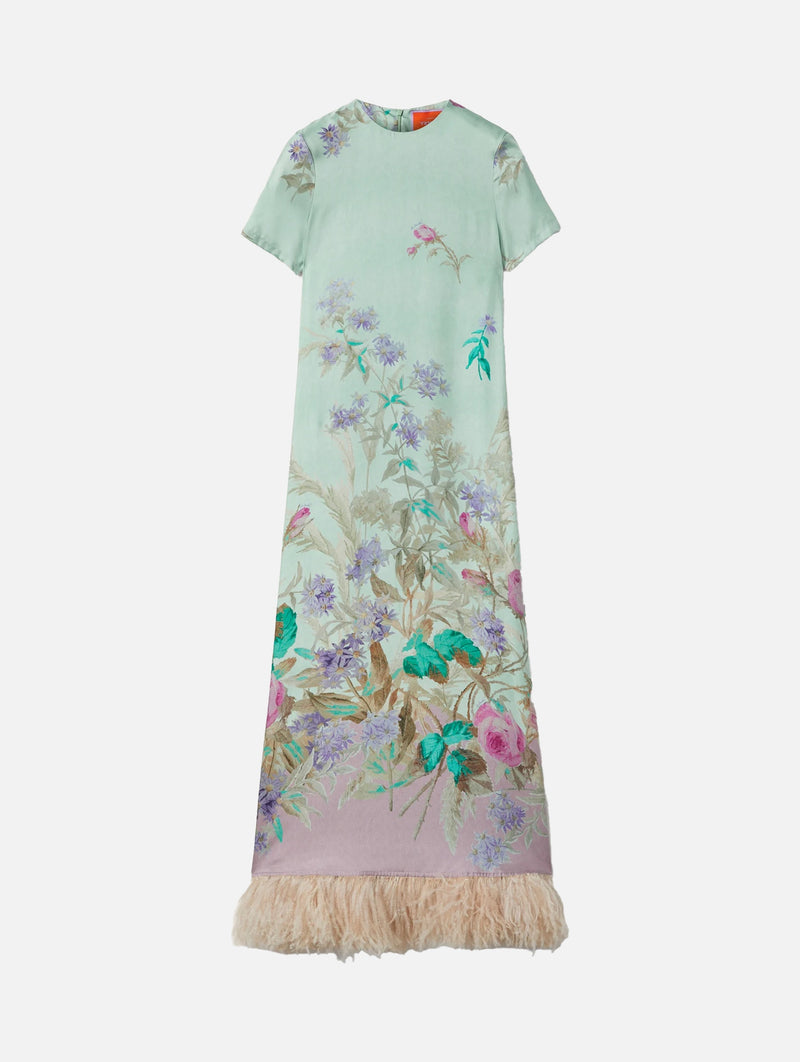 Swing Dress with Feathers In Mint Heath Placée