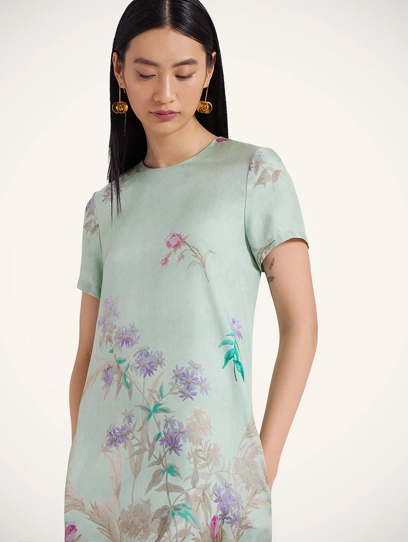 Swing Dress with Feathers In Mint Heath Placée