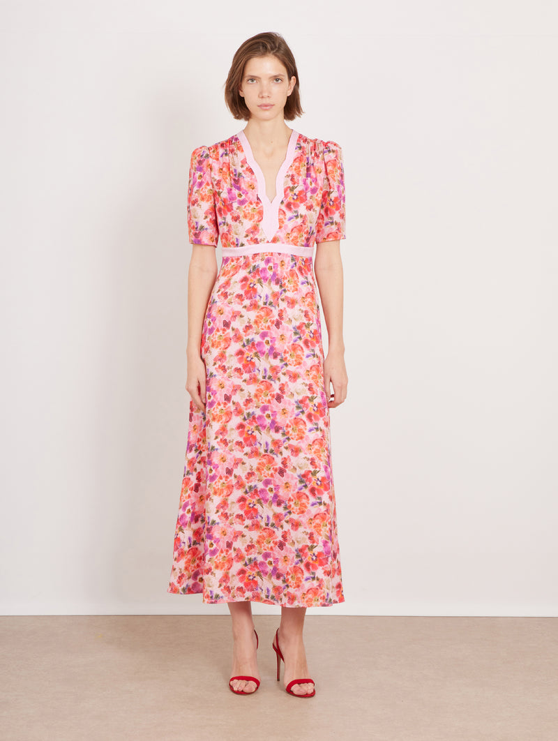 Tabitha-C Dress in Kinjaro Garden Pink