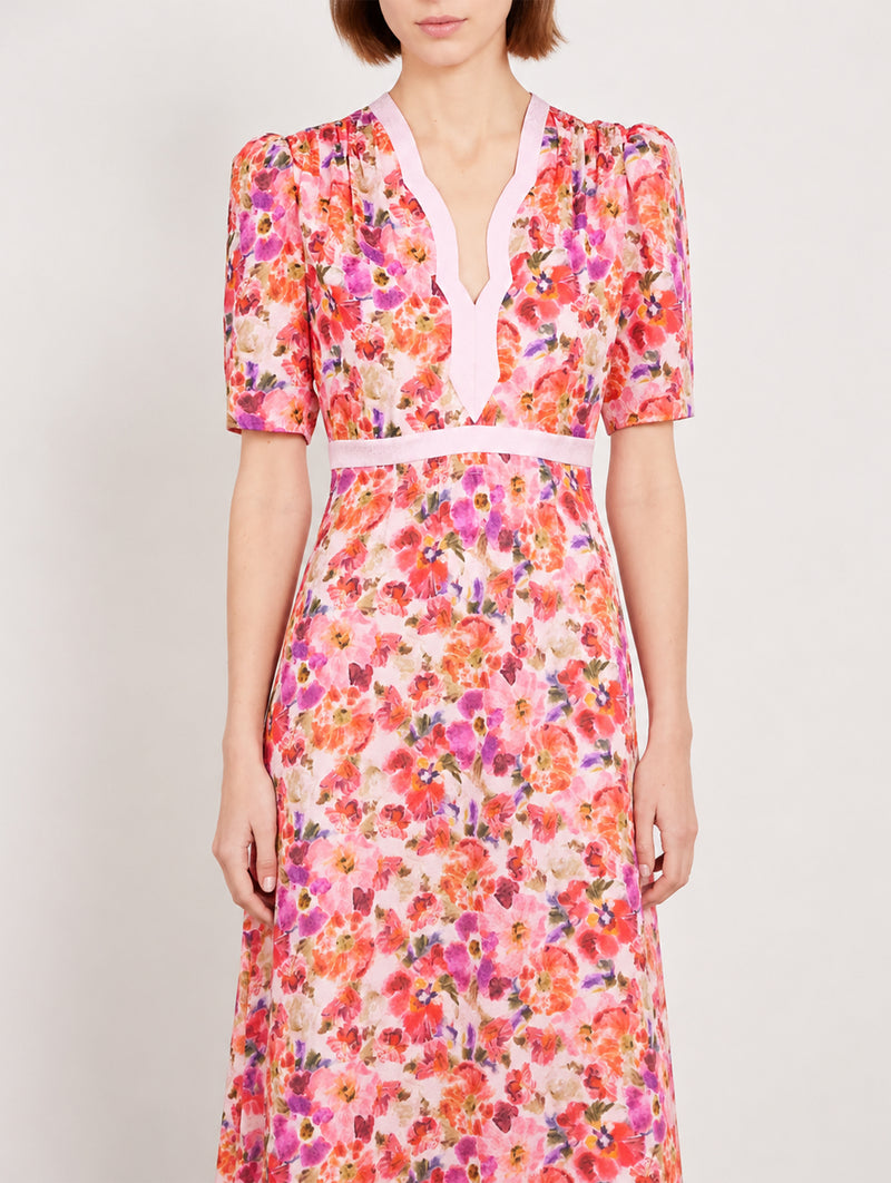 Tabitha-C Dress in Kinjaro Garden Pink