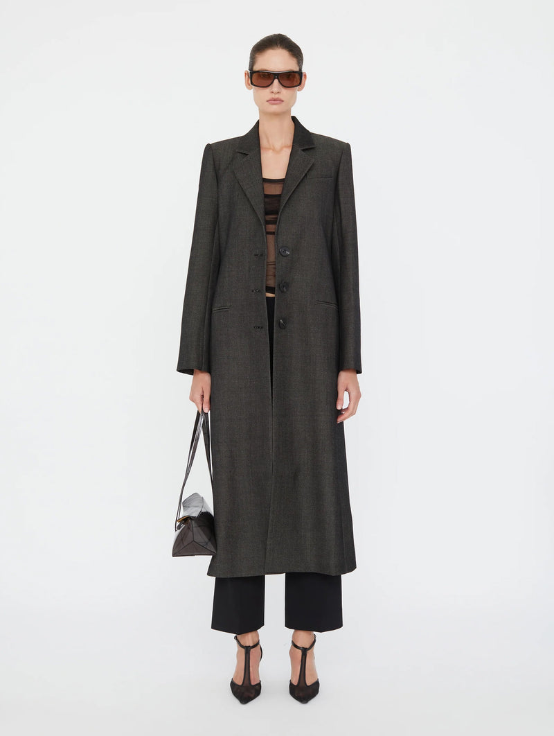 Talus Twill Coat in Speckled Black