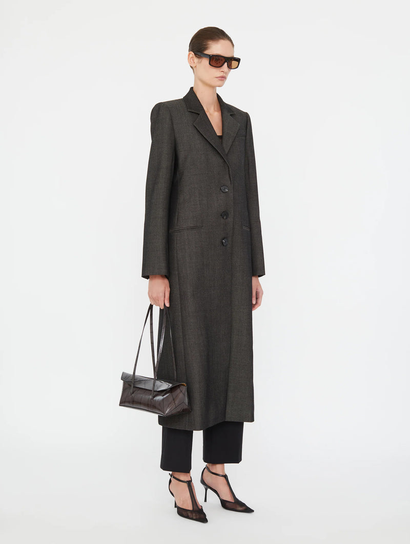 Talus Twill Coat in Speckled Black