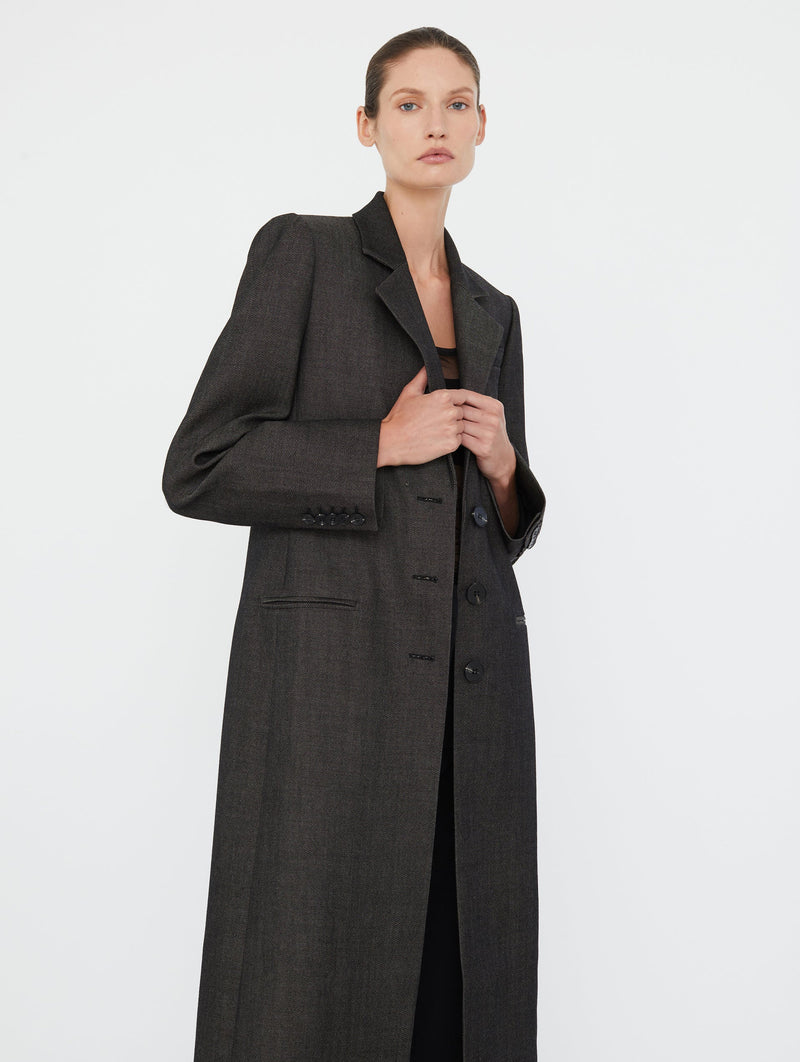 Talus Twill Coat in Speckled Black