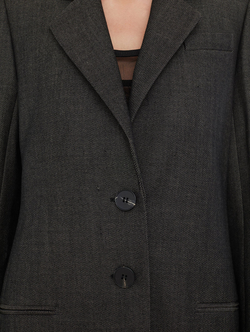Talus Twill Coat in Speckled Black