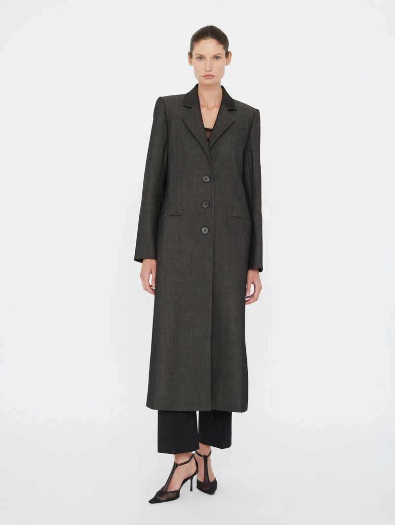 Talus Twill Coat in Speckled Black