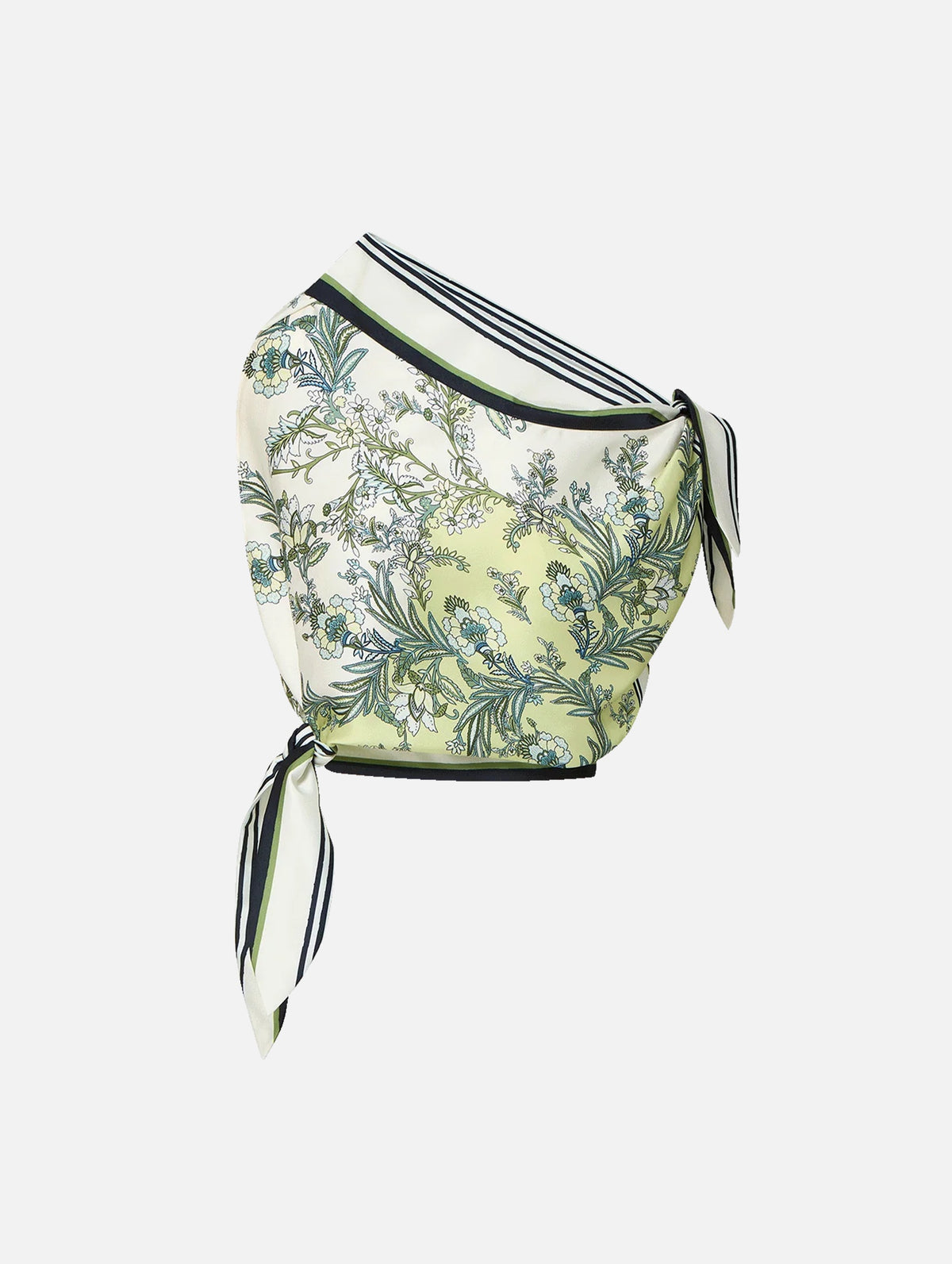 Tari One-Shoulder Blouse in Light Pistachio Multi