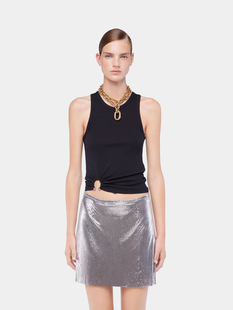 Pierced Tank Top in Black