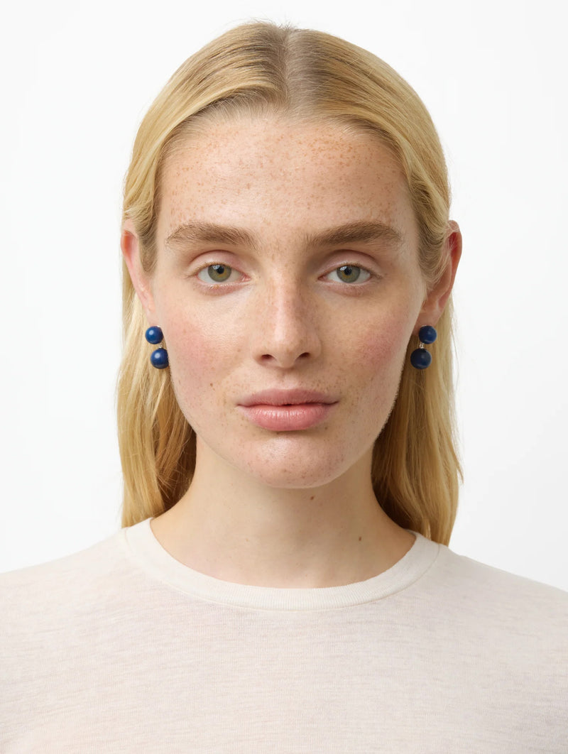 The Hannah Earrings in Blue Dyed Jade