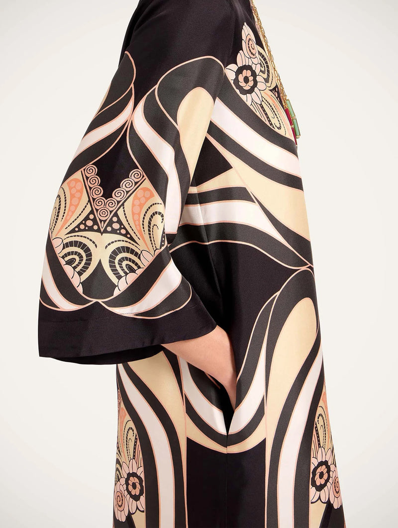 The Silk Kaftan in Ambrosia Placée Pale Pink