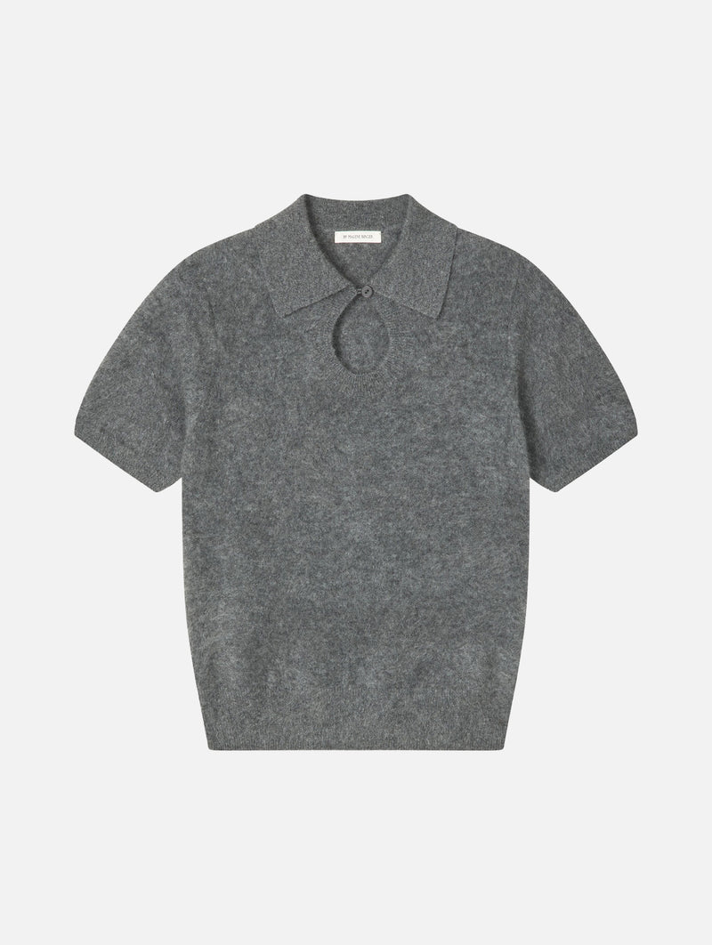 Talallia Cashmere Polo in Grey Melange