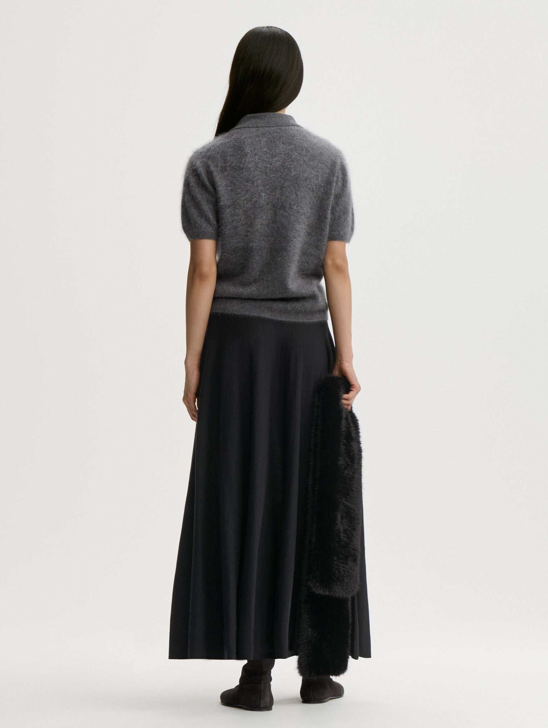 Talallia Cashmere Polo in Grey Melange