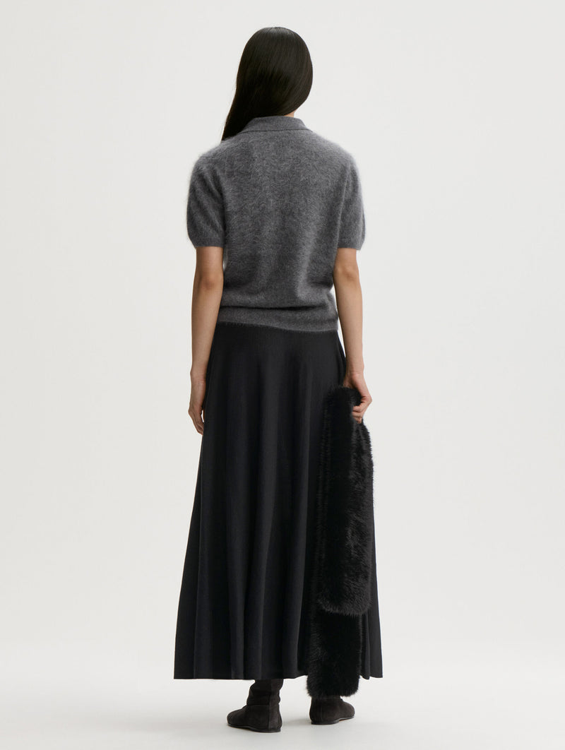 Talallia Cashmere Polo in Grey Melange