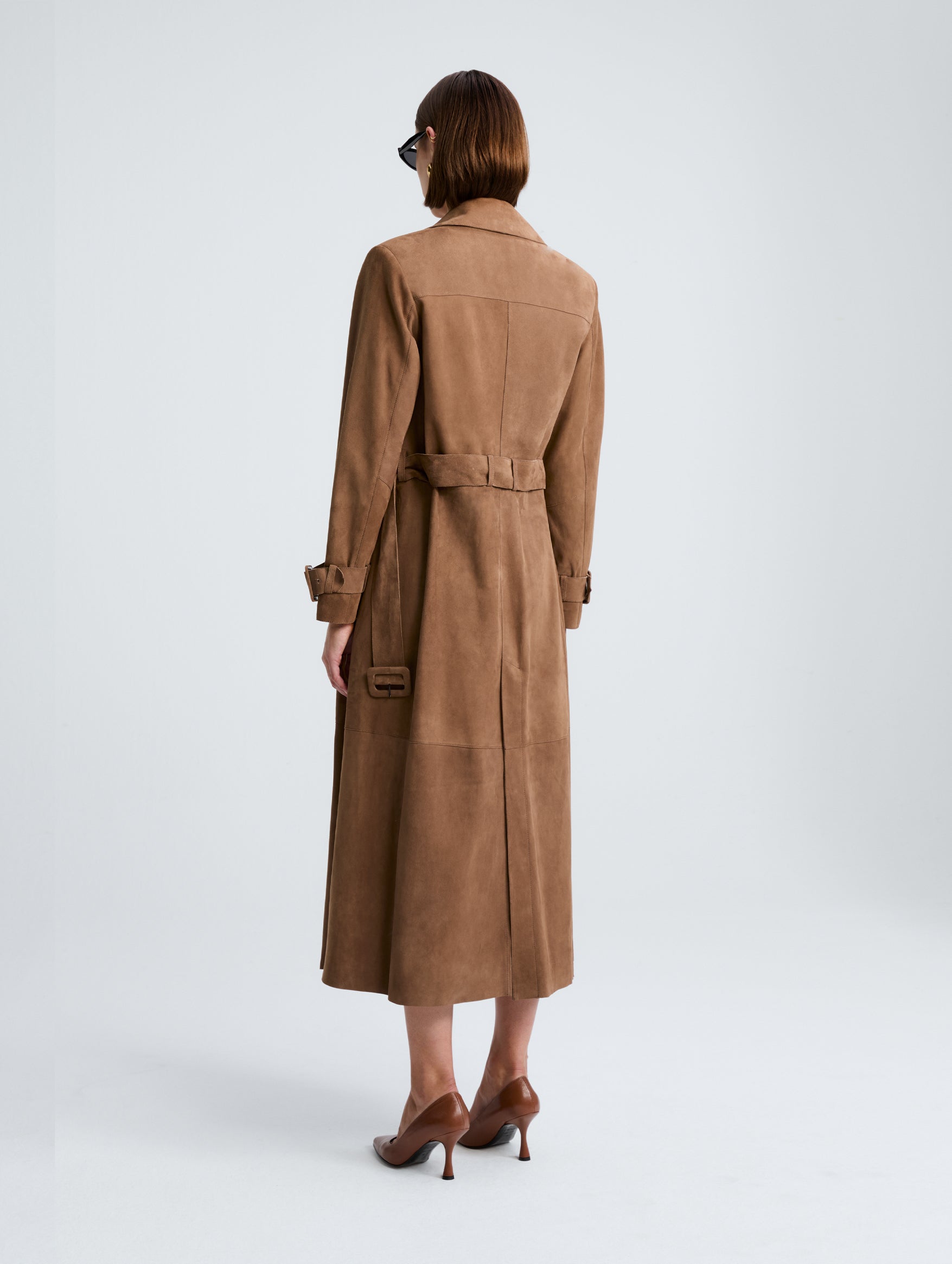 Tate Everyday Suede Trench in Tobacco