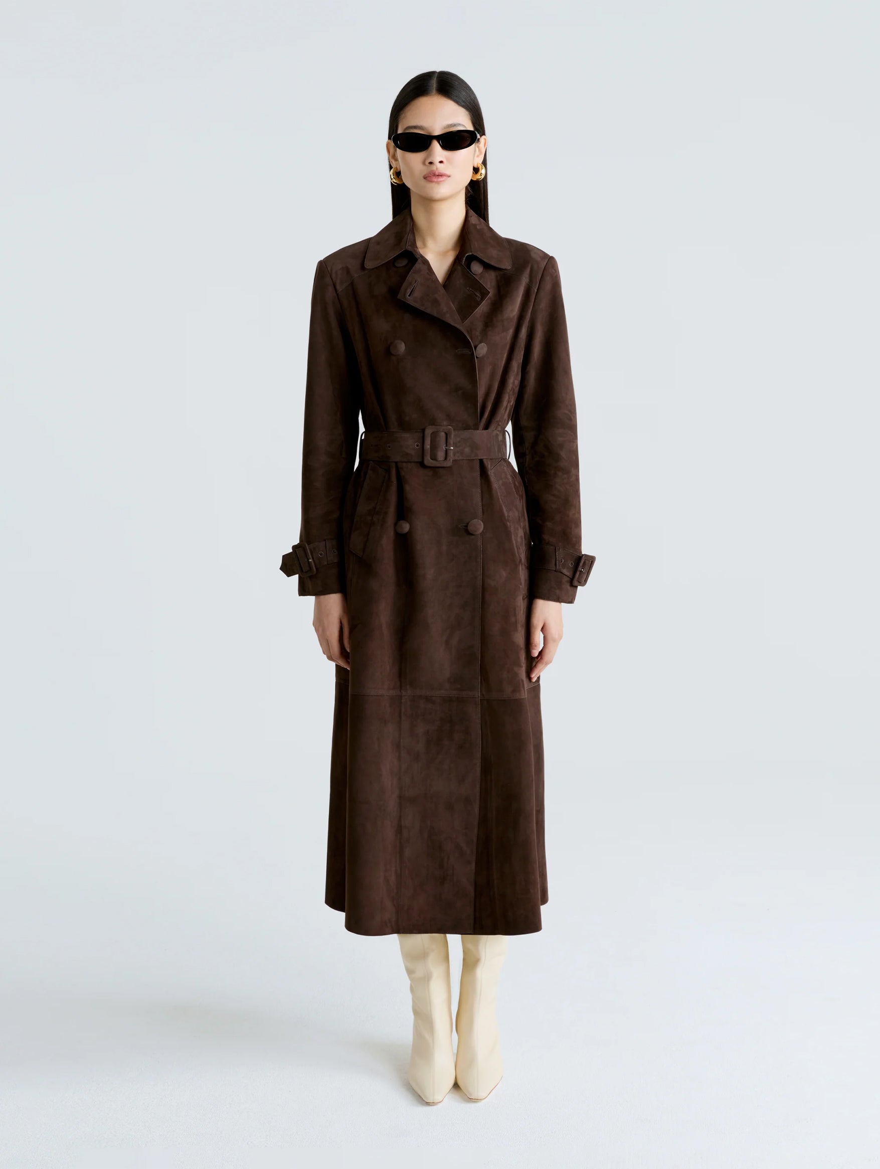 Tate Everyday Suede Trench in Mocha