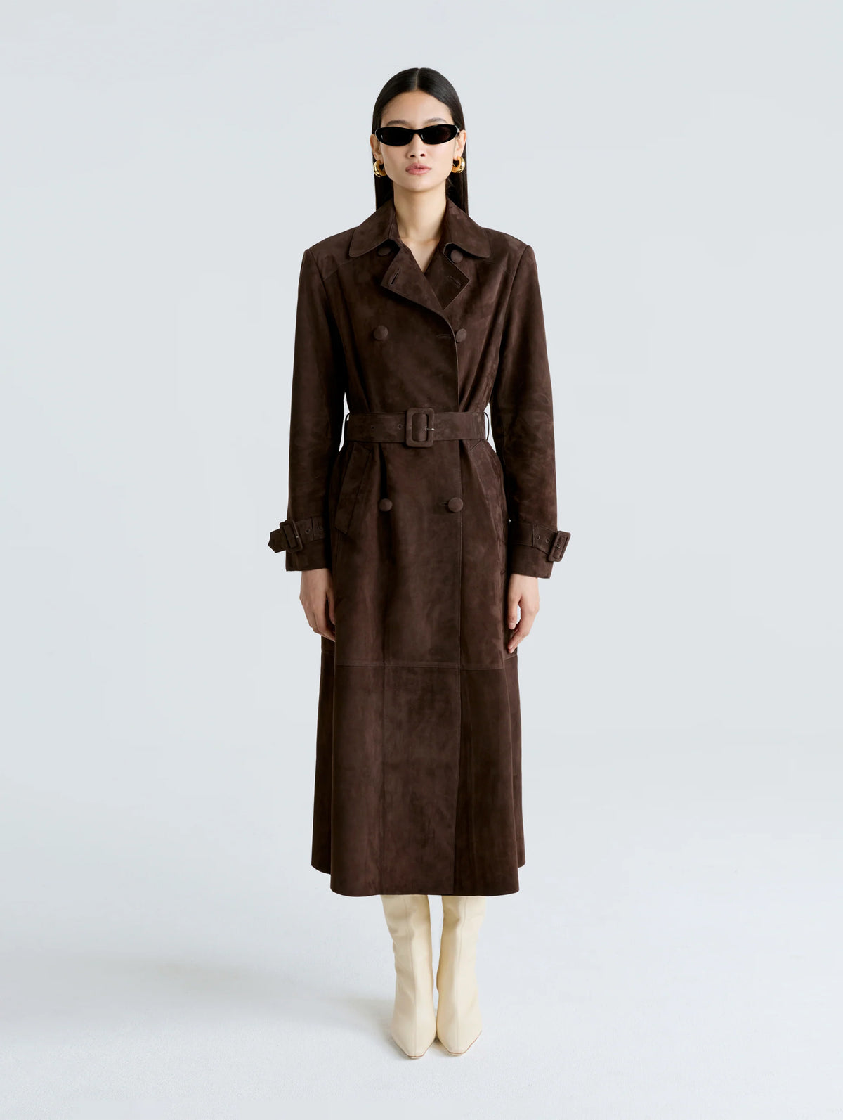 Tate Everyday Suede Trench in Mocha