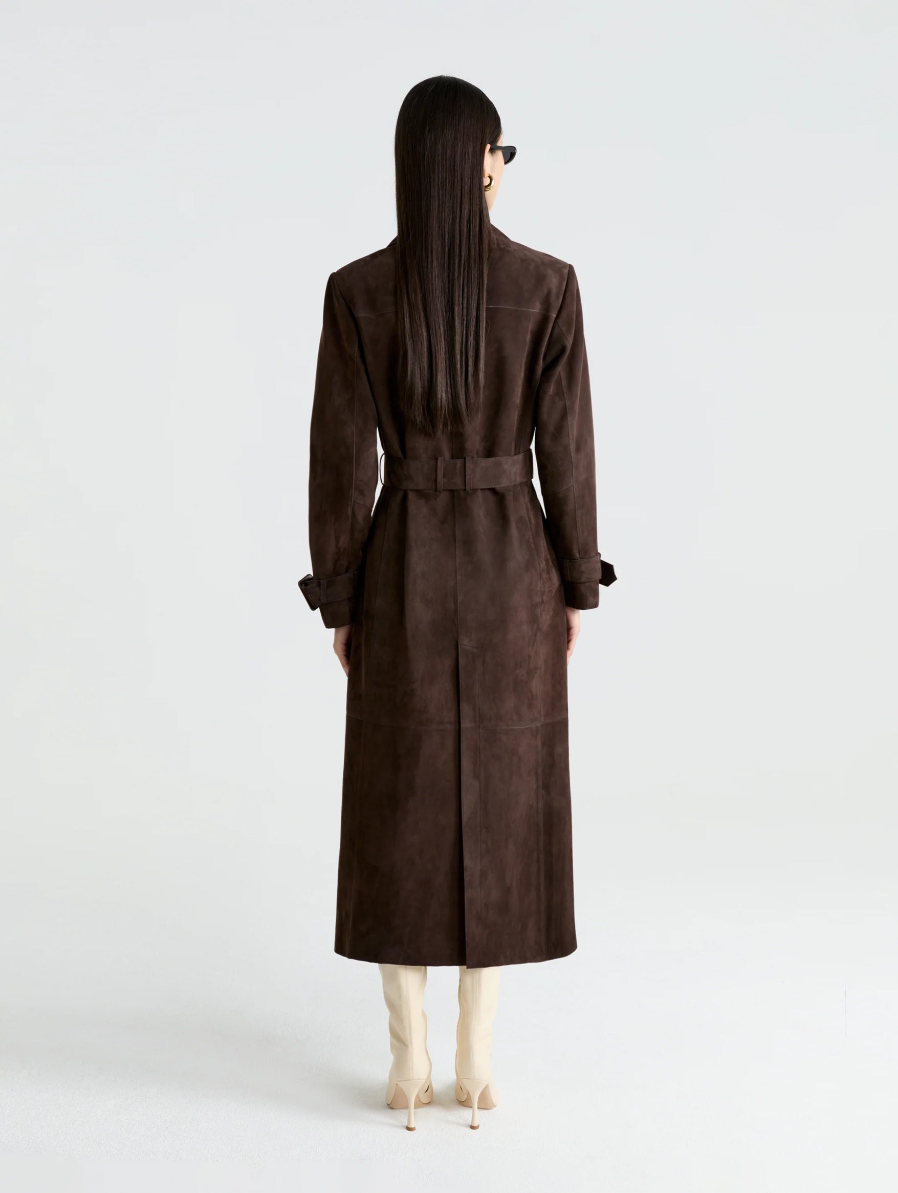 Tate Everyday Suede Trench in Mocha