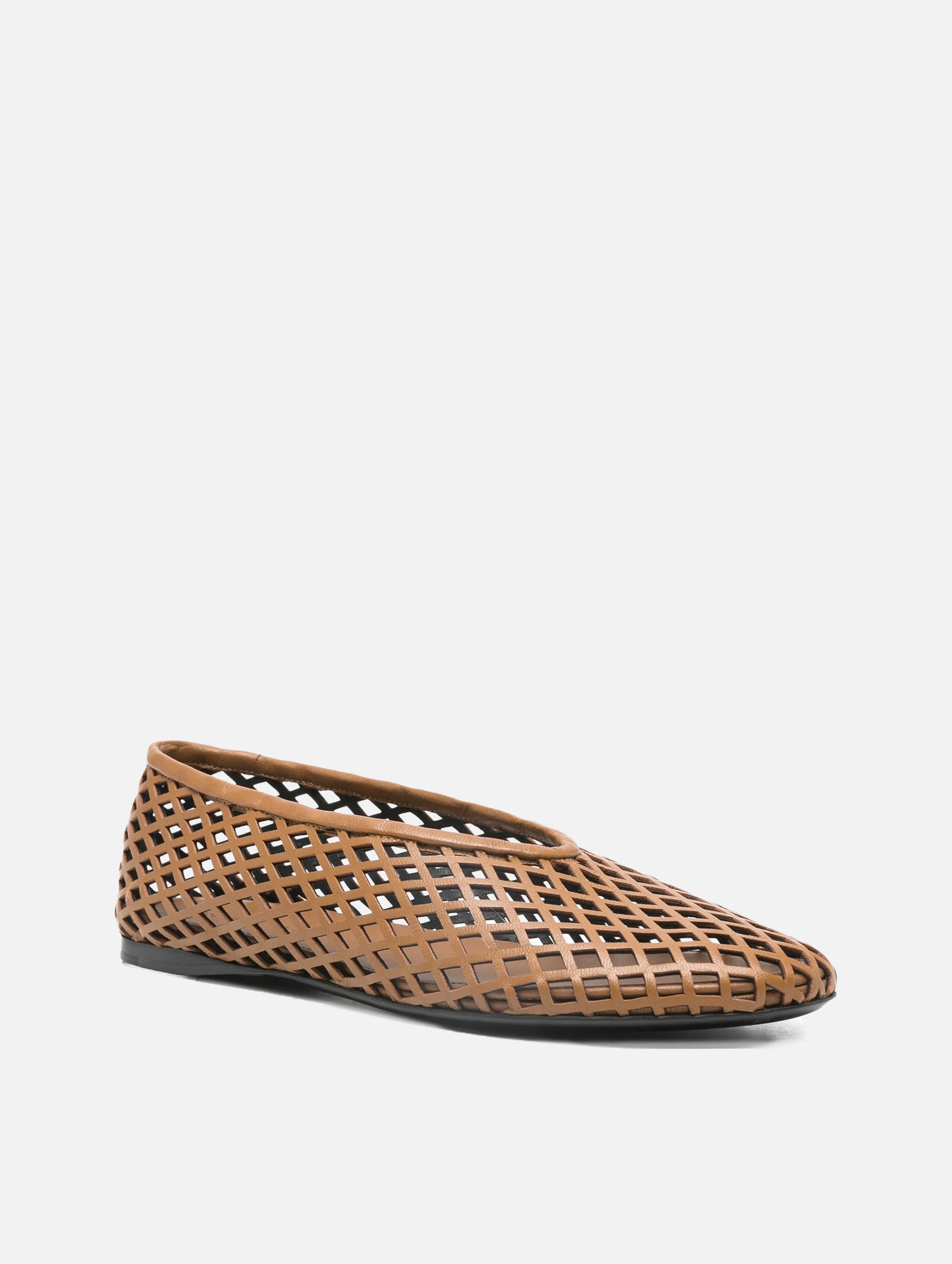 Tee Perforated Ballet Flats in Mud