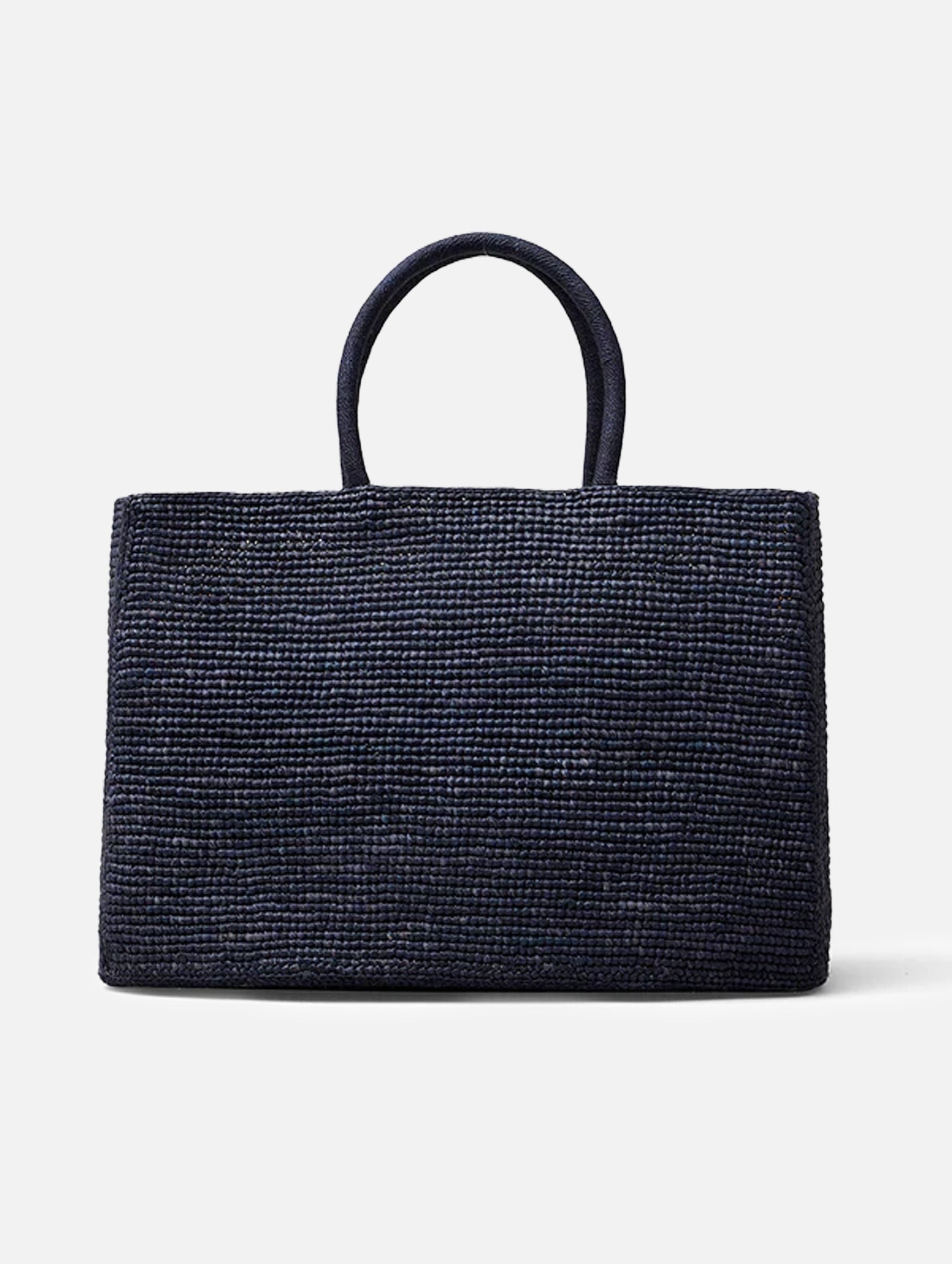The Charlotte Raffia Bag Large in Navy
