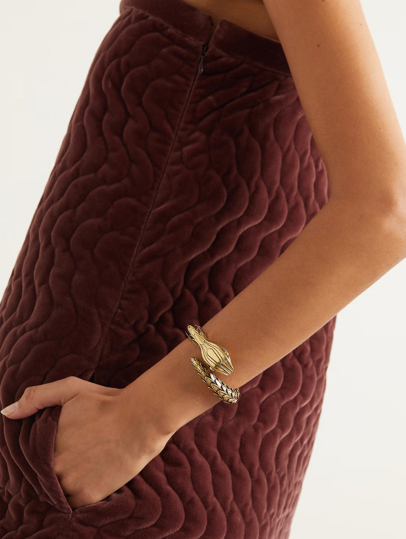 The Chloé Snake Bracelet in Vintage Gold