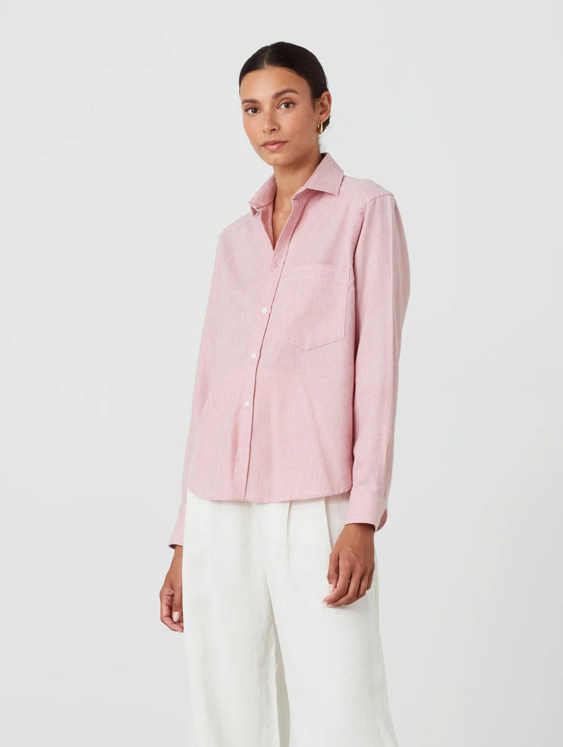 The Classic Wool Shirt in Dusty Pink