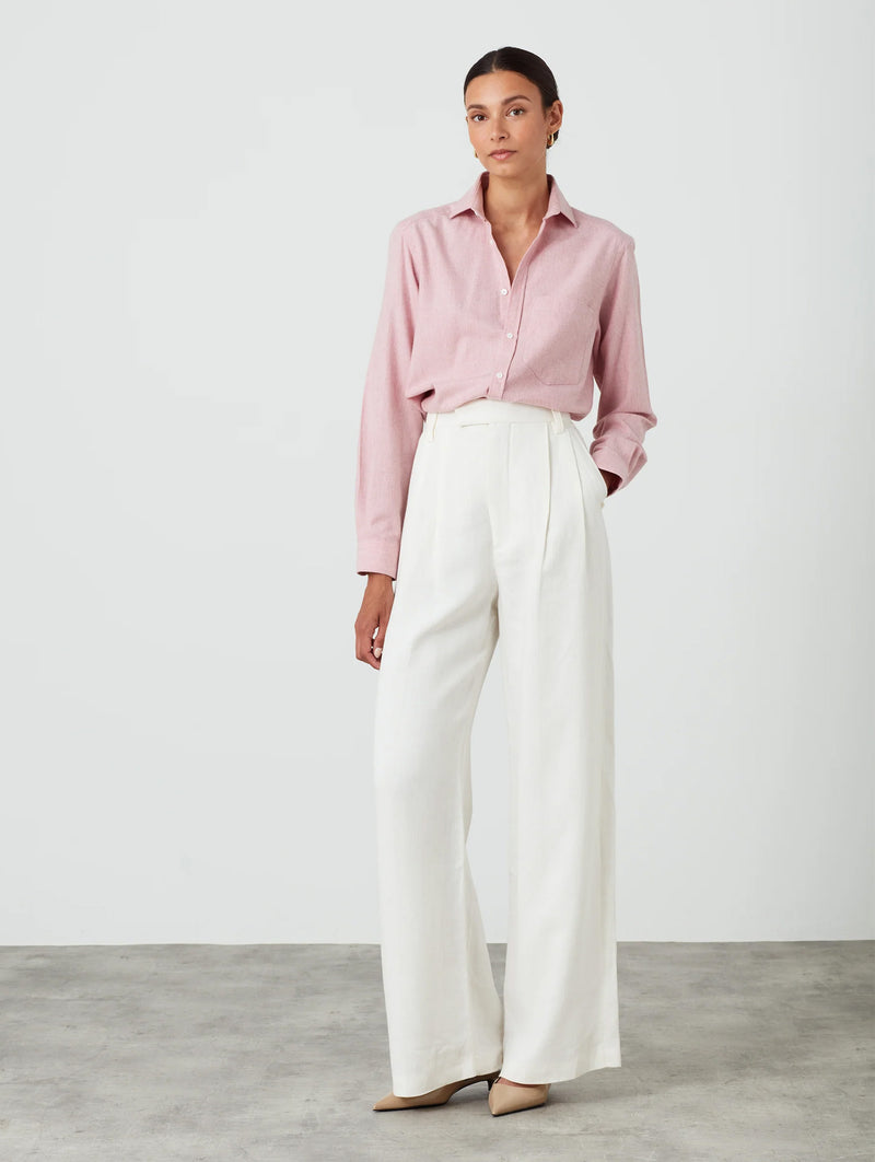 The Classic Wool Shirt in Dusty Pink