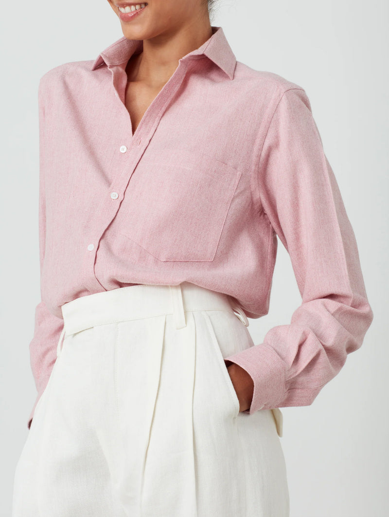 The Classic Wool Shirt in Dusty Pink