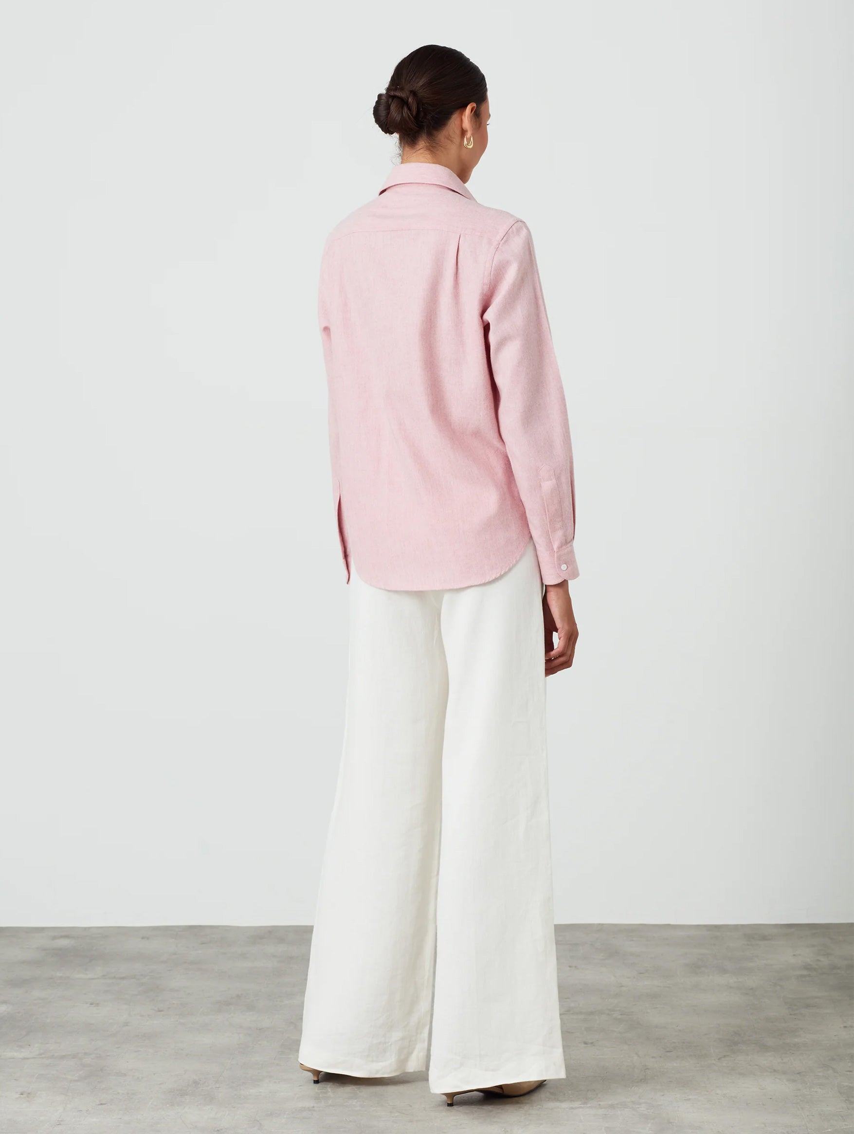 The Classic Wool Shirt in Dusty Pink