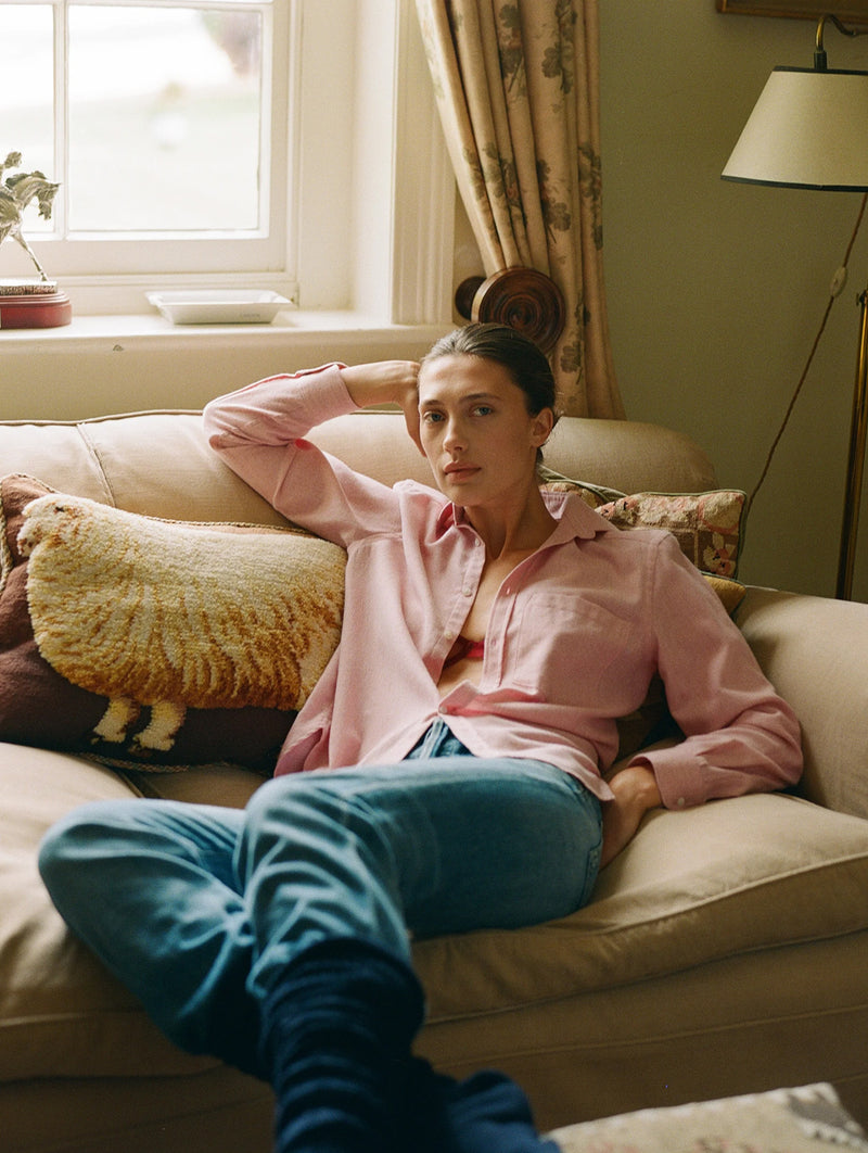 The Classic Wool Shirt in Dusty Pink
