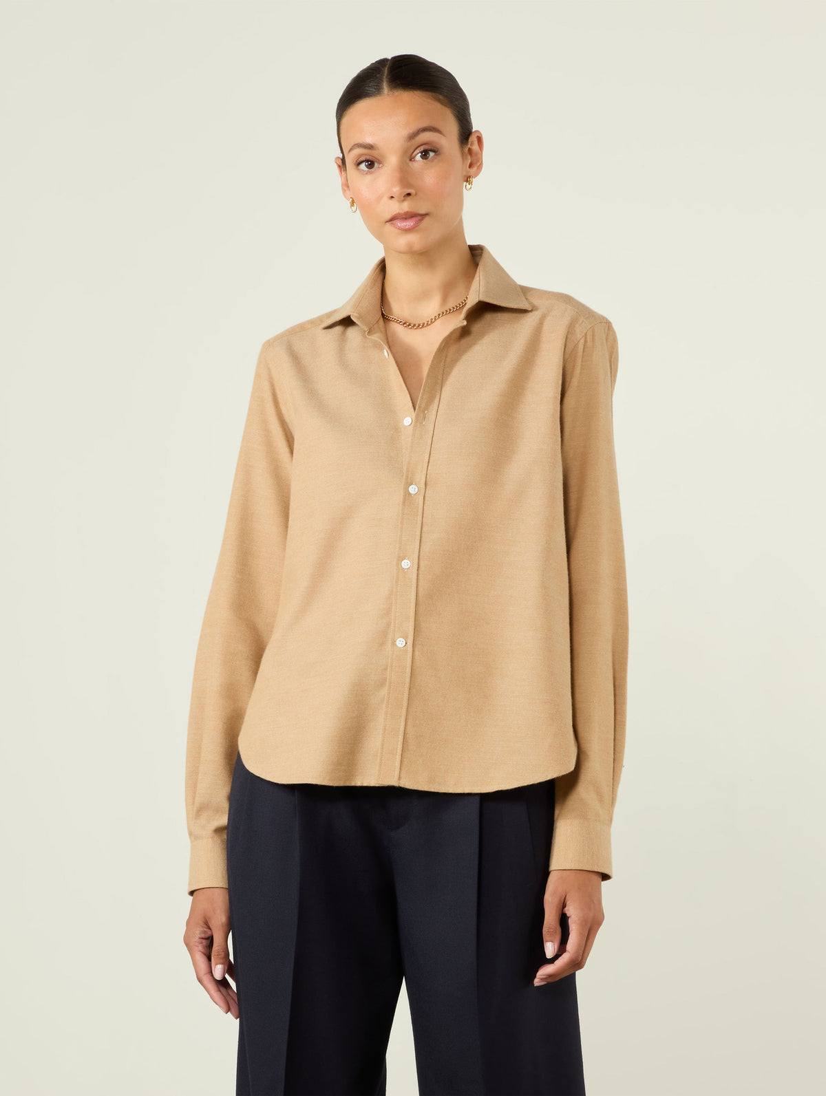 The Classic Wool Shirt in Caramel