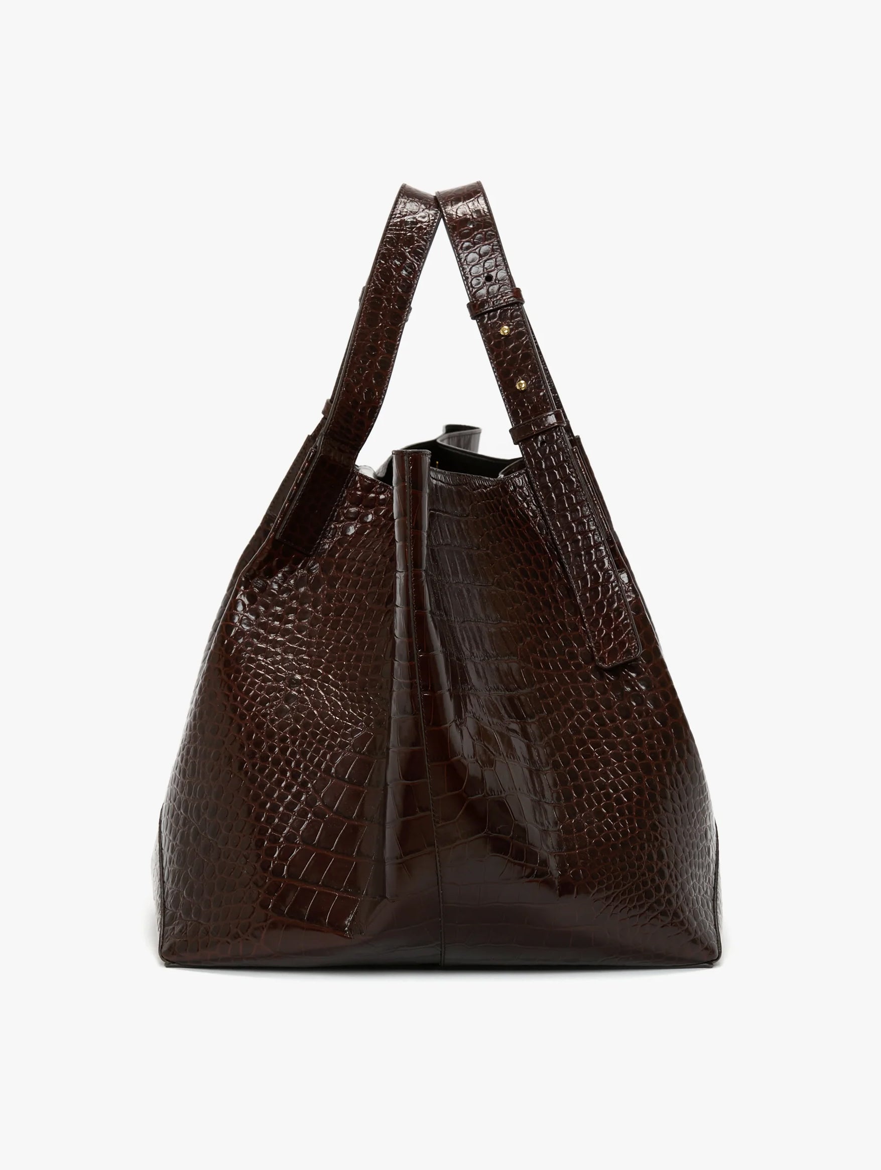 The Jumbo W11 Tote in Dark Brown Embossed Leather