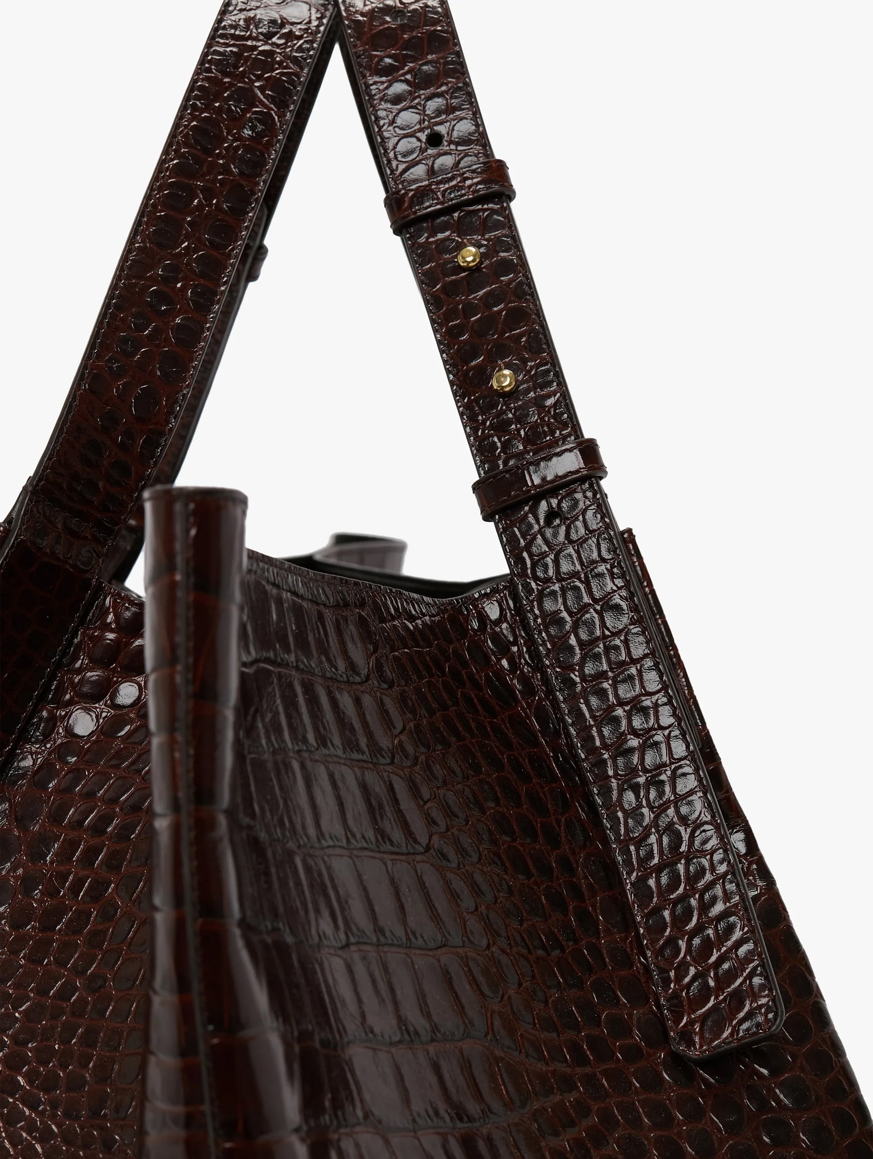 The Jumbo W11 Tote in Dark Brown Embossed Leather