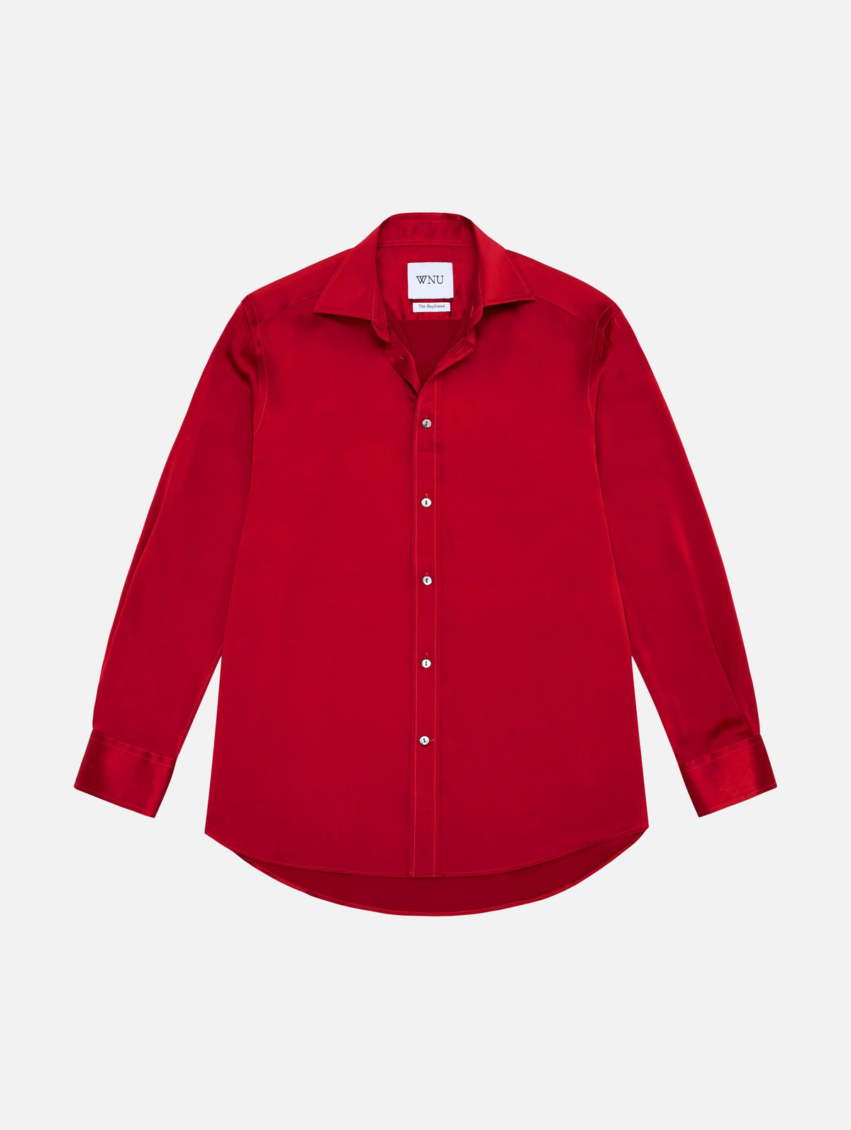 The Boyfriend Silk Shirt in Garnet