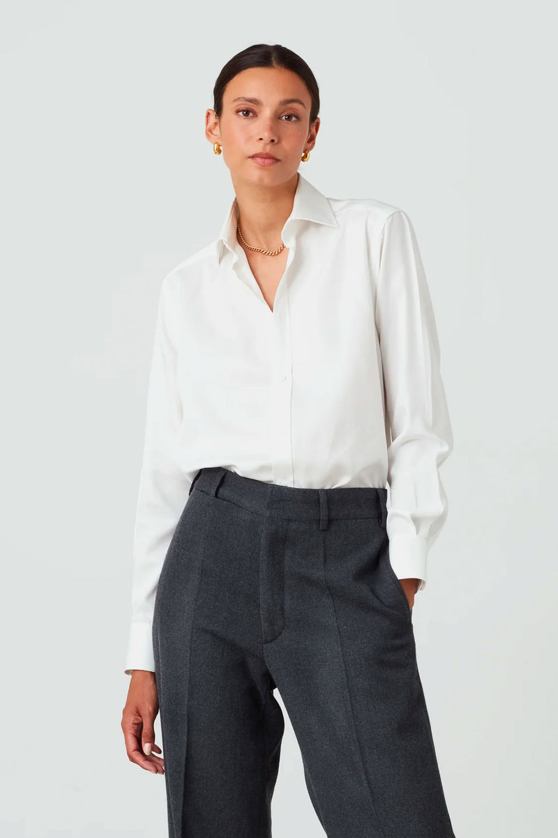 The Boyfriend Tencel Shirt in White