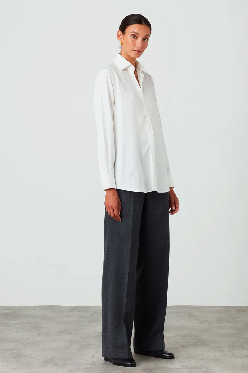 The Boyfriend Tencel Shirt in White