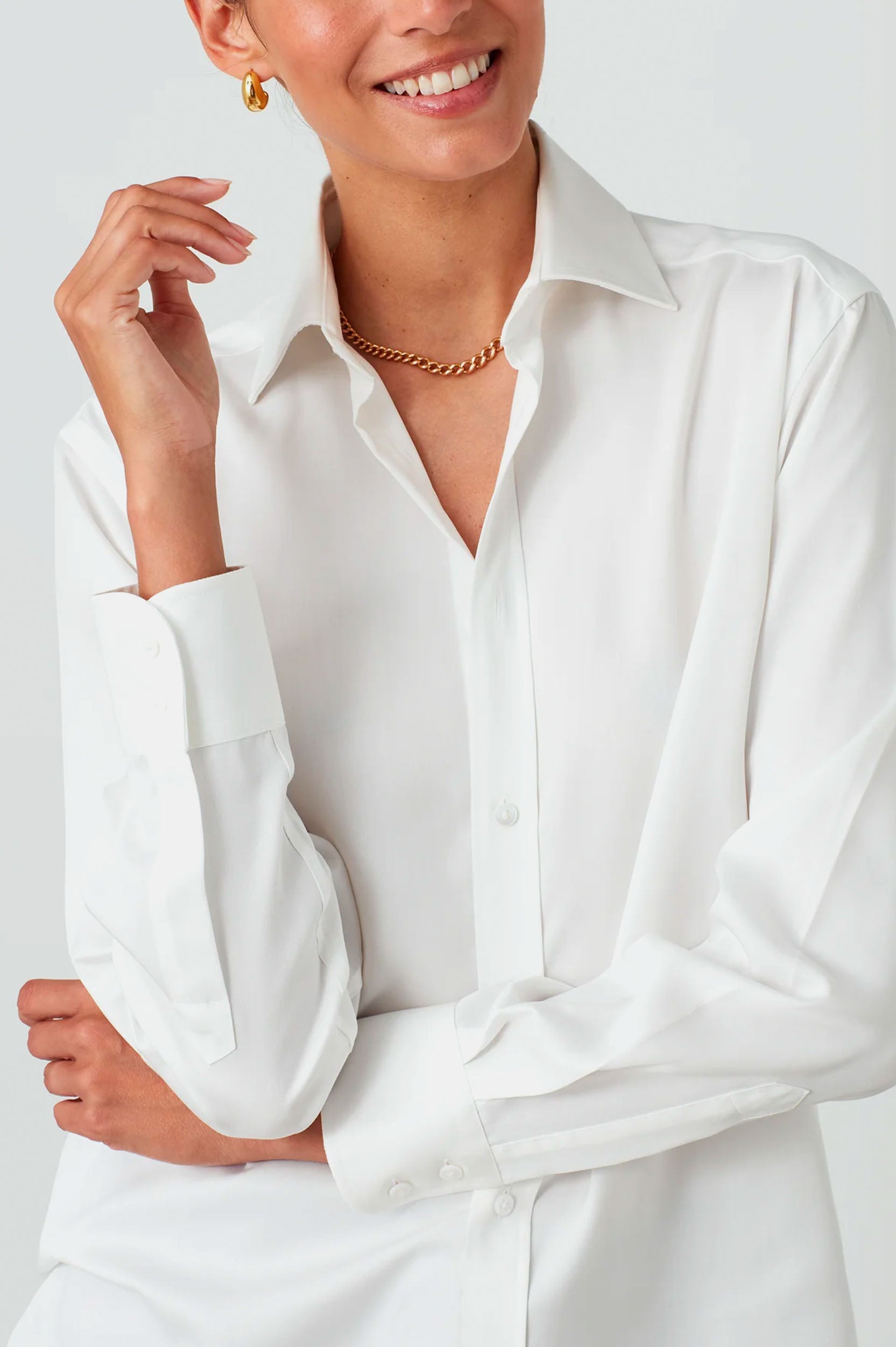 The Boyfriend Tencel Shirt in White