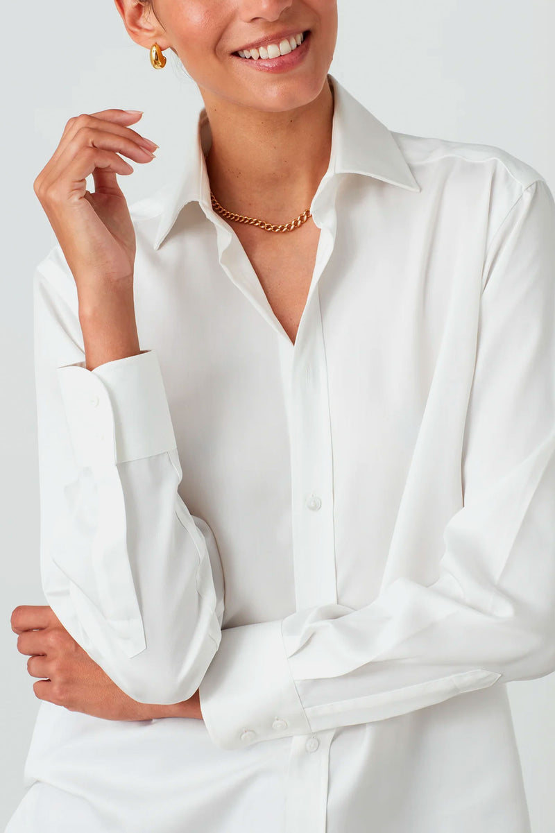 The Boyfriend Tencel Shirt in White