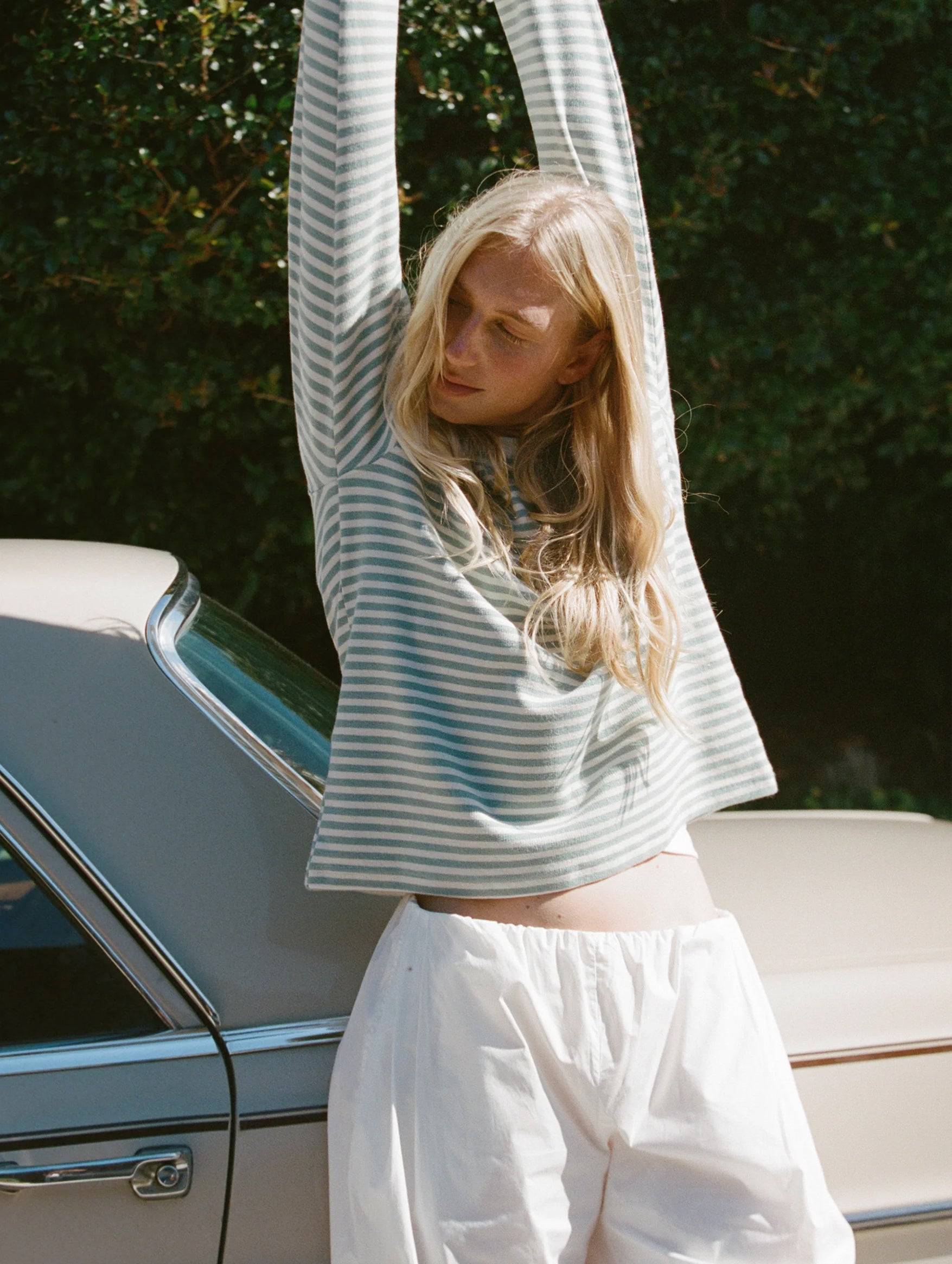 Things Are Looking Up Elastic Waist Pant in White
